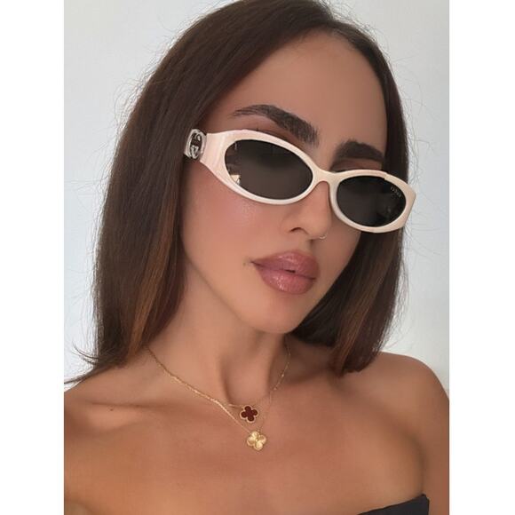 Gucci Accessories - NEW Gucci GG1660S Ivory White Slim Oval Logo Sunglasses
